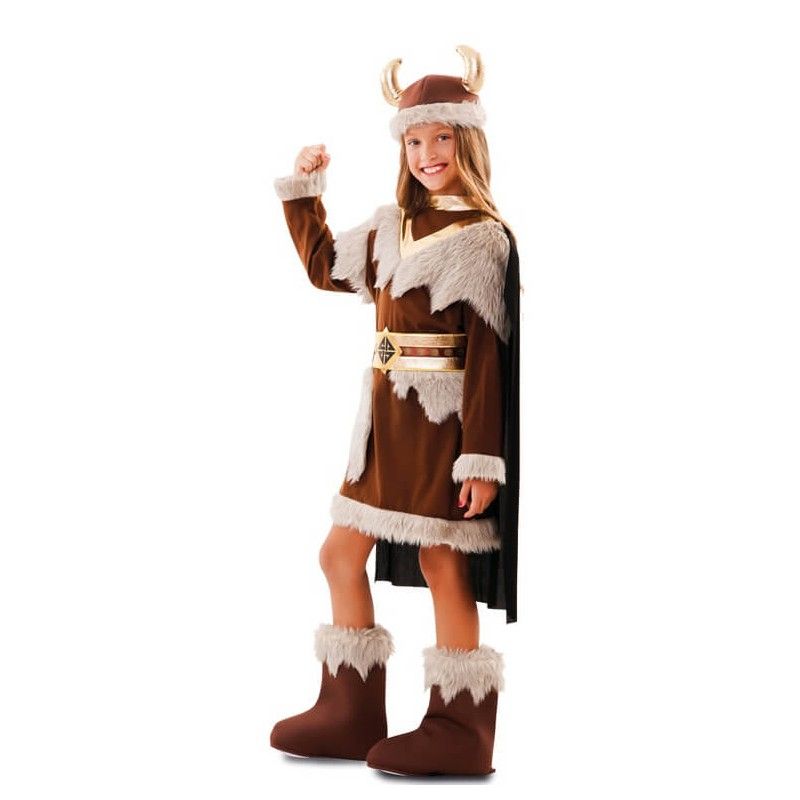 Perfil - Disfraz de Vikinga Nórdica para Niña.