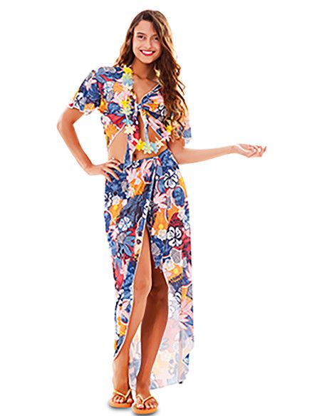 Disfraz de Hawaiana tropical para Mujer.