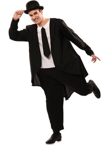 Detalle - Disfraz de Gordo con traje para Hombre.