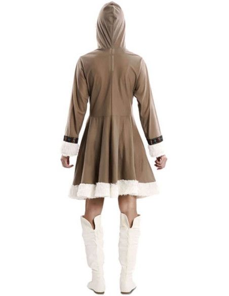 Espalda - Disfraz de Esquimal para Mujer.