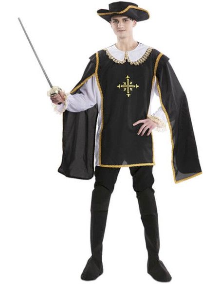 Disfraz de Mosquetero con Cruz Dorada para Hombre.