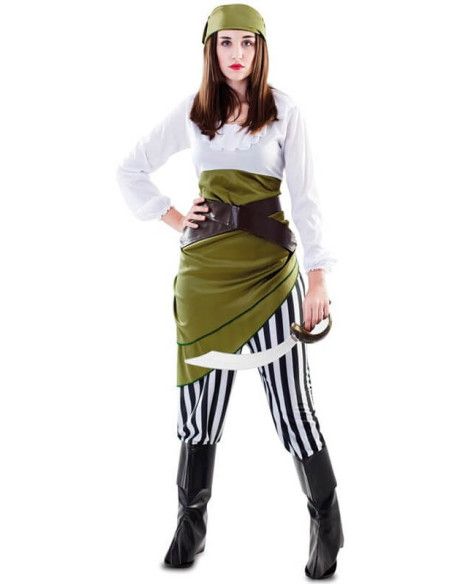 Disfraz de Pirata Verde para Mujer.