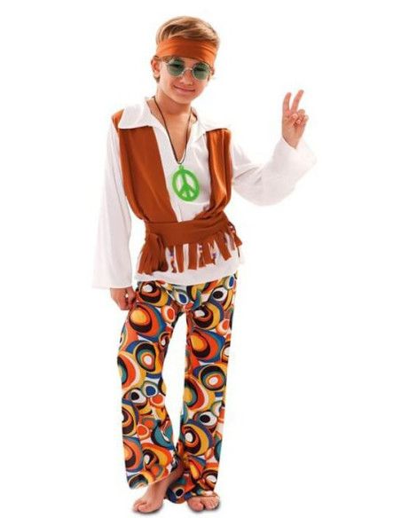 Disfraz de Hippie Marrón para Niño.
