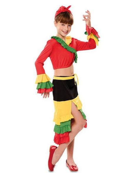  Disfraz de Rumbera Roja para niña