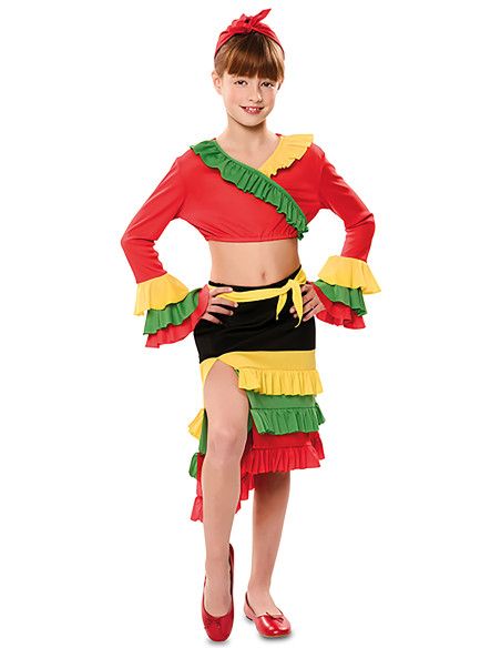 Disfraz de Rumbera Roja para niña