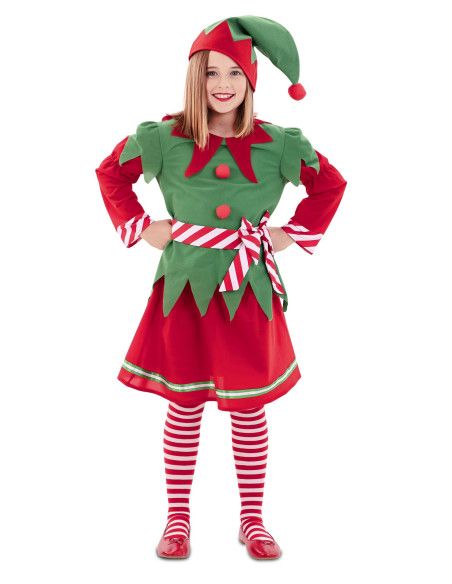 Disfraz de Elfa Santa Claus para niña