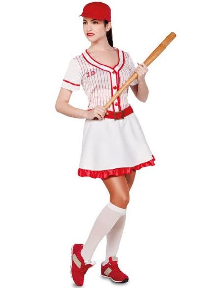 Disfraz de Jugadora de Béisbol Retro para mujer