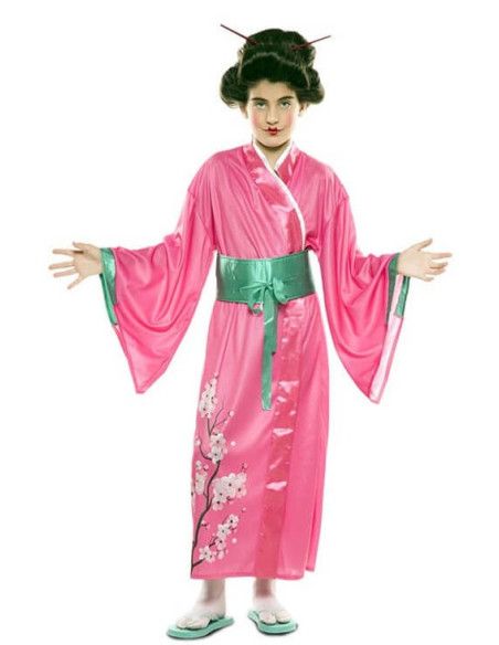 Disfraz de Japonesa Rosa para niña.