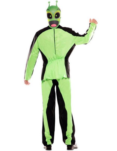 Disfraz Doble de Hombre de Negro y Alien para hombre.