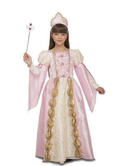 Disfraz de Reina Medieval Rosa para Niña