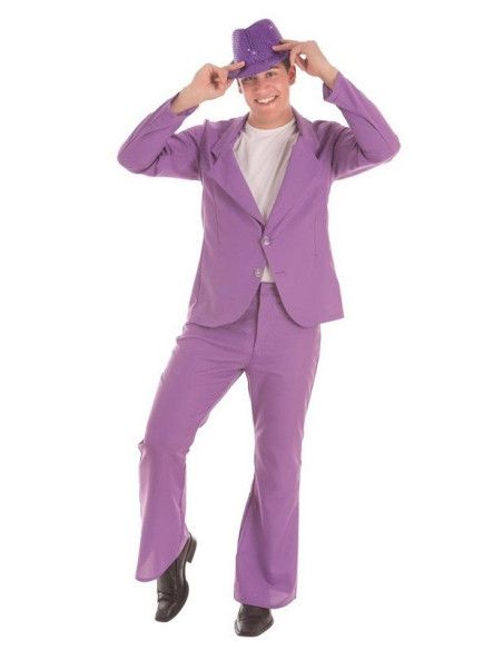 Disfraz o Traje Chaqueta Disco Lila para Hombre