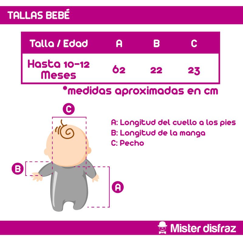 Tallas Disfraz o Pelele de Perro Hueso para Bebé - Disfraces de Animales para Bebés - MisterDisfraz.com