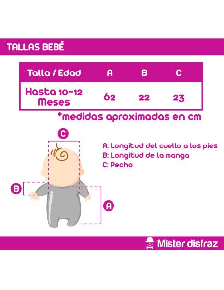 Tallas Disfraz o Pelele de Perro Hueso para Bebé - Disfraces de Animales para Bebés - MisterDisfraz.com