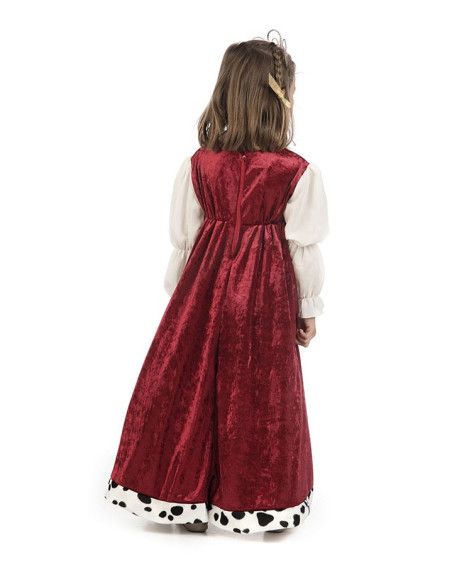 Espalda - Disfraz de Reina Medieval Deluxe para Niña