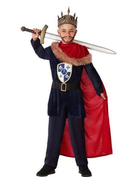 Disfraz de Rey Medieval Rojo para niño