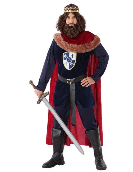 Disfraz de Rey Medieval Rojo para Hombre