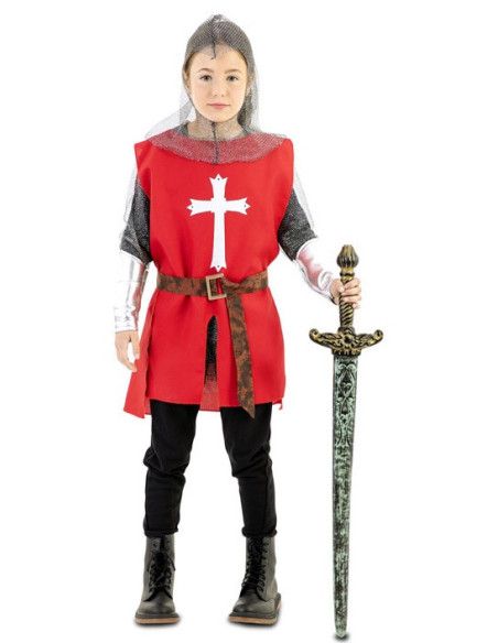Disfraz de Capa Guerrero Medieval Roja Infantil