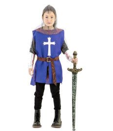 Disfraz de Capa Guerrero Medieval Azul Infantil
