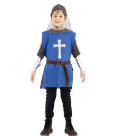 Disfraz de Capa Guerrero Medieval Azul Infantil