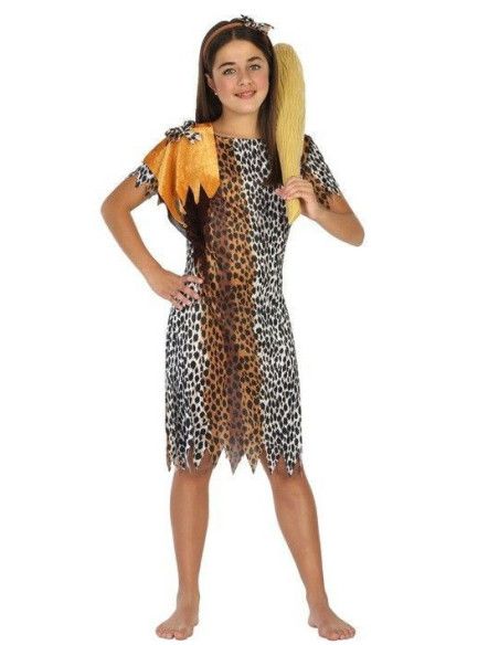Disfraz de Cavernícola para Niña - Disfraces de Dinosaurios y Camaleones para Niño y Niña - MisterDisfraz.com