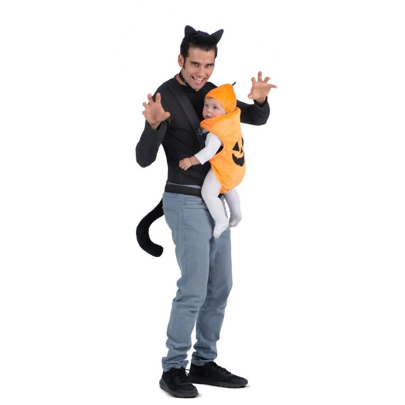 Disfraz de Gatito y Calabaza cubremochila Halloween