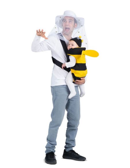 Disfraz de Apicultor y Abeja cubremochila para adulto