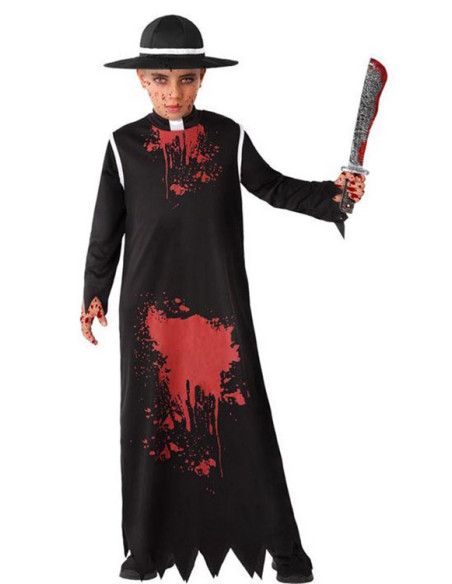 Disfraz de Cura Sangriento para Niño.