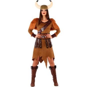 Disfraz de Vikinga Marrón para Mujer