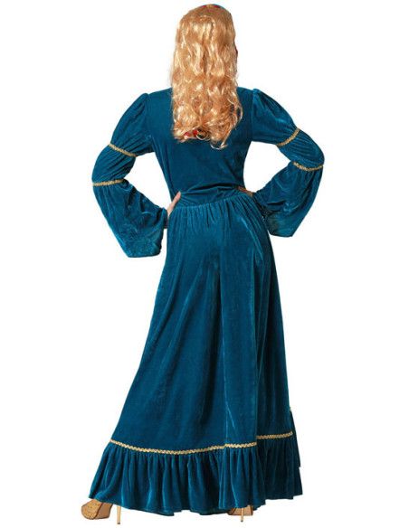 Disfraz de Reina Medieval Azul para Mujer.