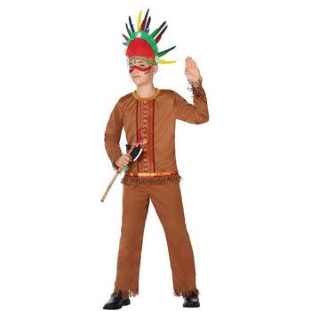 Disfraz de Indio Marrón con Flecos para Niño