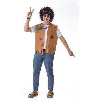 Disfraz de Hippie con Chaleco Adulto