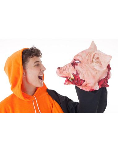 Disfraz Sudadera Halloween con cabeza de Cerdo
