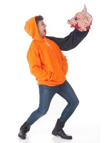 Disfraz Sudadera Halloween con cabeza de Cerdo