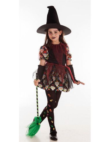 Disfraz de Bruja Calaveras Niña