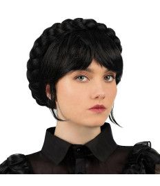 Peluca de Niña Siniestra Trenza recogida