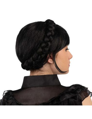 Peluca de Niña Siniestra Trenza recogida