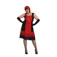 Disfraz de Charlestón rojo y negro para mujer