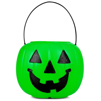 Cubo de Calabaza Verde Halloween