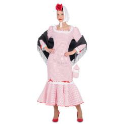 Disfraz de Chulapa Madrileña Blanco para Mujer.