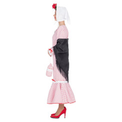 Disfraz de Chulapa Madrileña Blanco para Mujer.