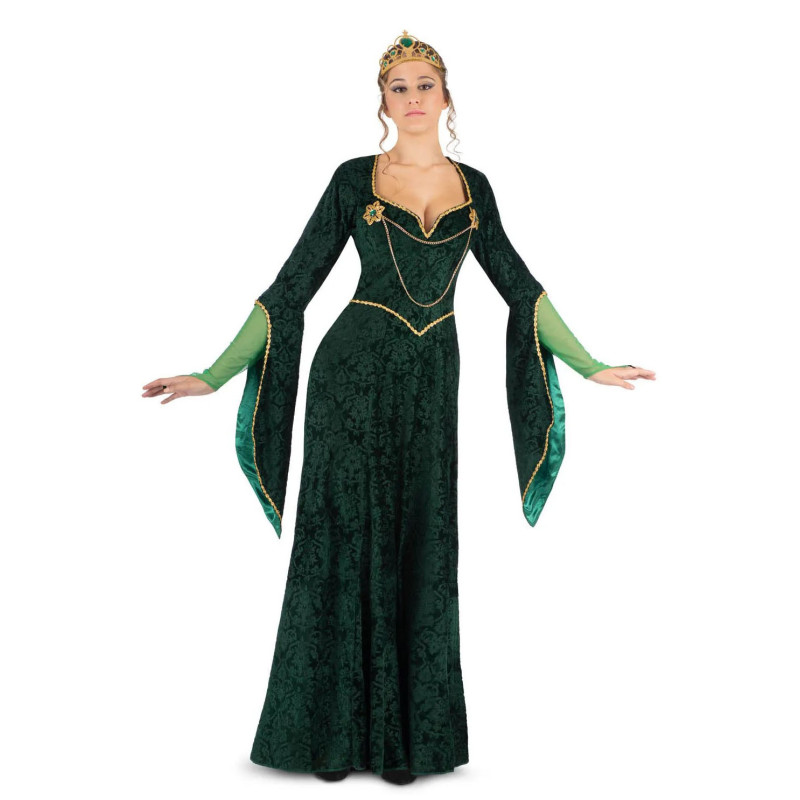 Disfraz de Reina Medieval Verde para Mujer