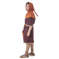 Túnica Medieval con Capucha Teja para Hombre