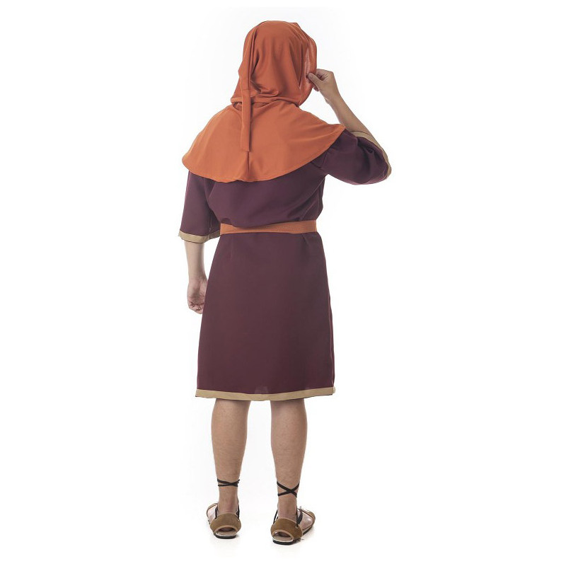 Túnica Medieval con Capucha Teja para Hombre