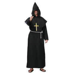 Disfraz de Monje Satánico Negro para adulto.