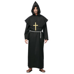Disfraz de Monje Satánico Negro para adulto.