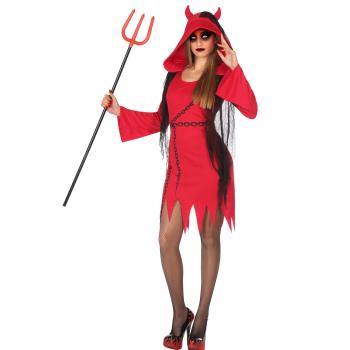 DISFRAZ DEMONIA MUJER ADULTO ROJO