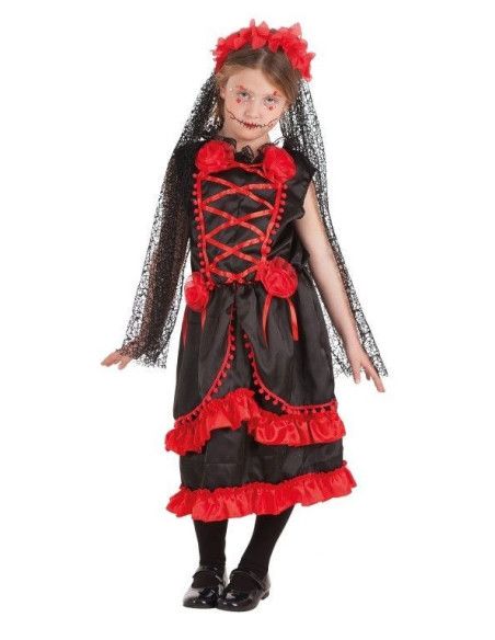 Disfraz de Catrina Roja  para Niña 