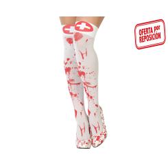 MEDIAS HALLOWEEN ENFERMERA SANGRIENTA MUJER ADULTO
