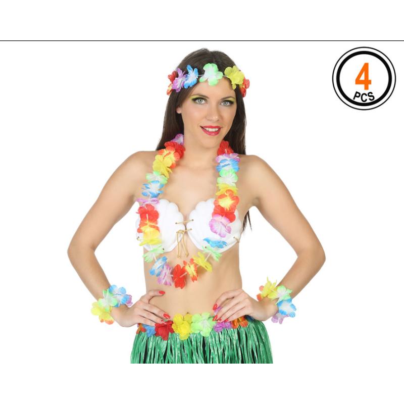 SET HAWAI MULTICOLOR 4 UNIDADES