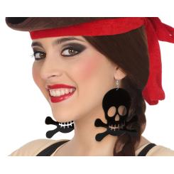PENDIENTES CALAVERAS PIRATA NEGRO